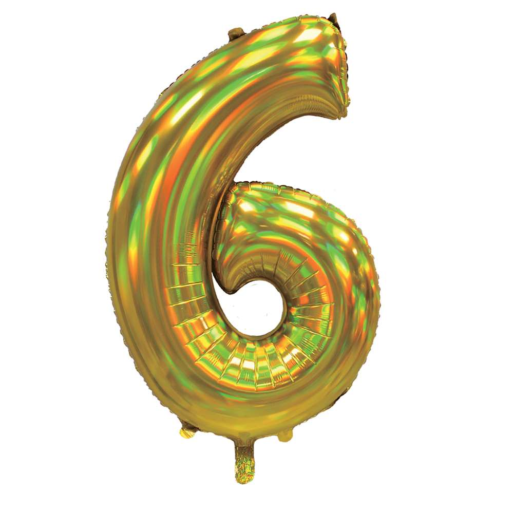 Sensations Foil Balloon Gold 30" Number 6