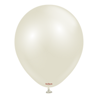 Kalisan 50 Pack Latex Balloons Aura Ivory White 5