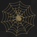 Halloween Black & Gold Spiderweb Napkins 16pk