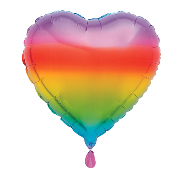 Unique Foil Balloon Rainbow Heart 18"