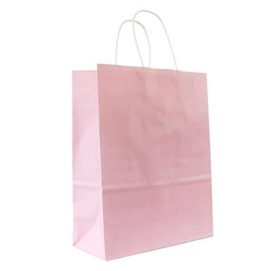 50pk Kraft Bag 180x80x240mm Light Pink