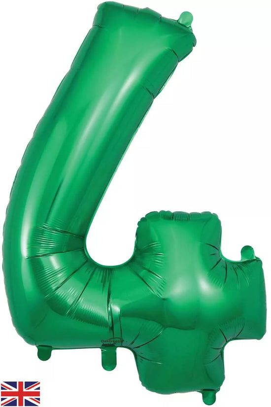 Oaktree Foil Balloon Green 34" Number 4