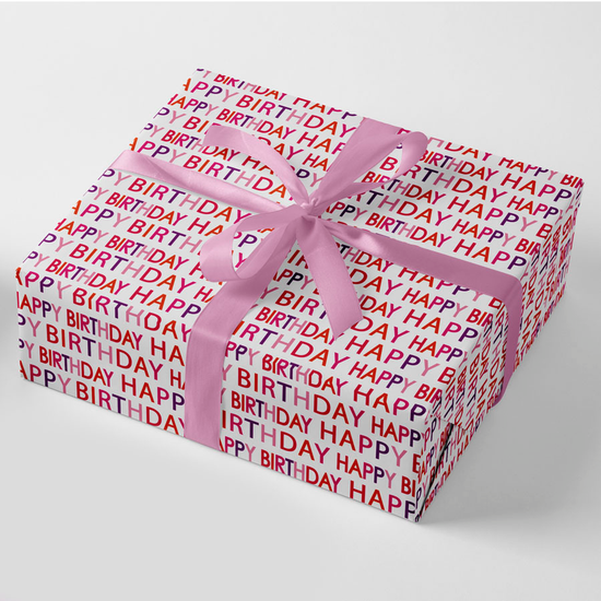 Flatwrap Happy Birthday Female 24 Sheets + 12 Tags