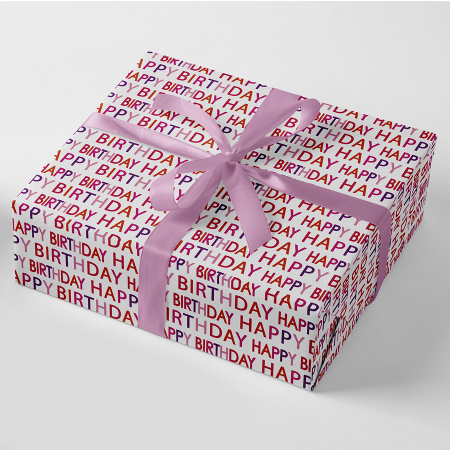 Flatwrap Happy Birthday Female 24 Sheets + 12 Tags
