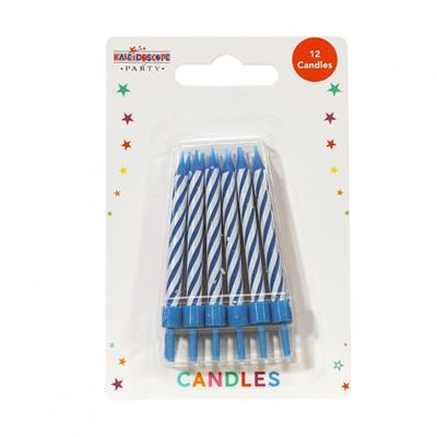 APAC 36 Pack (6x6pk) Party Candle Blue Stripes