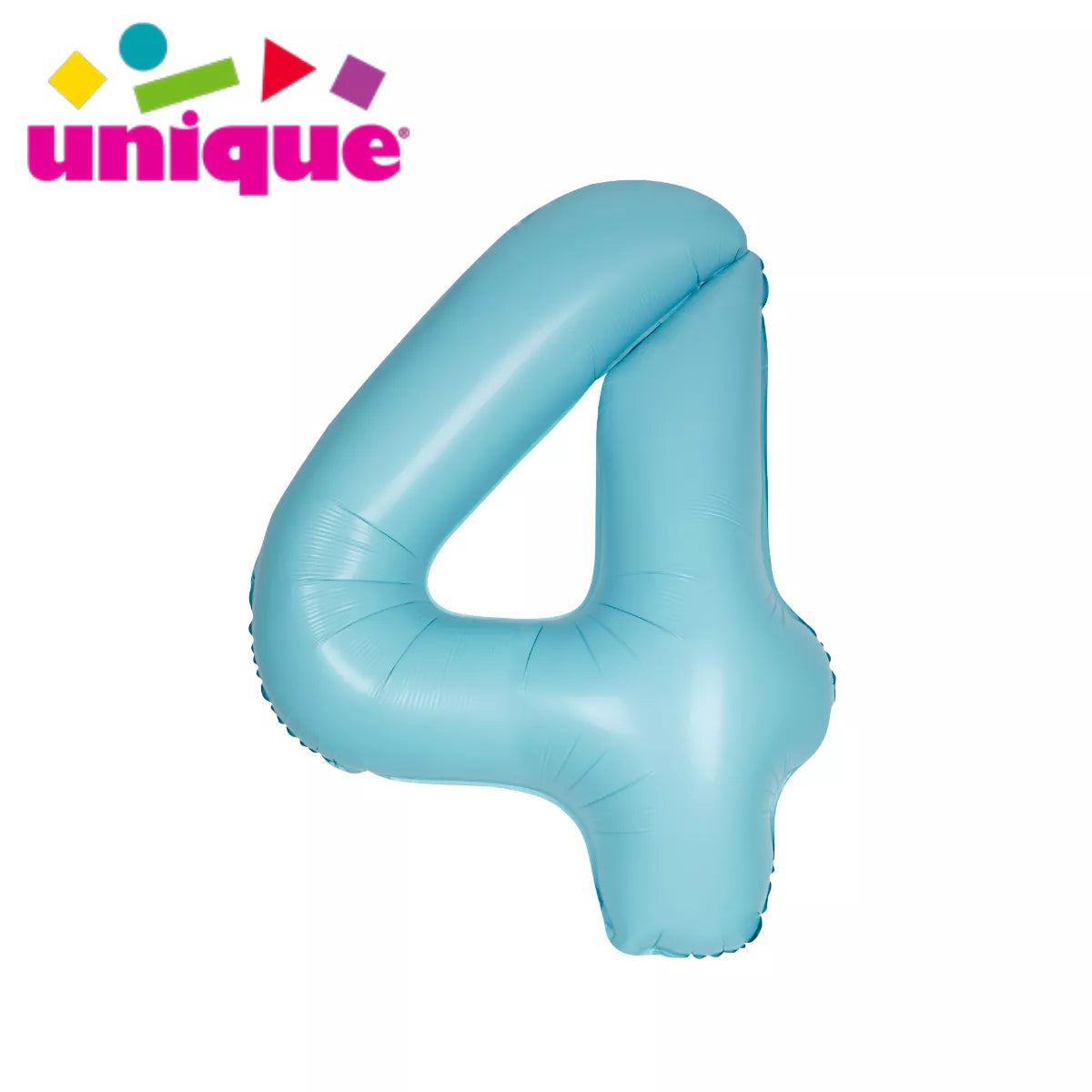Unique Foil Balloon Matte Blue 34" Number 4
