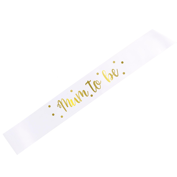 Unique Satin Sash Mum To Be White