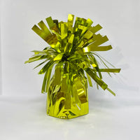 Lime green Tiger Feet balloon weight with 170g capacity, designed to secure helium balloons at parties.