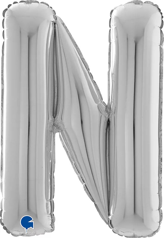Grabo Foil Balloon Silver 26" Letter N