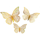 Oaktree 12 Pack Adhesive Butterflies Gold