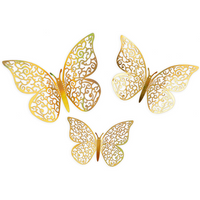 Oaktree 12 Pack Adhesive Butterflies Gold