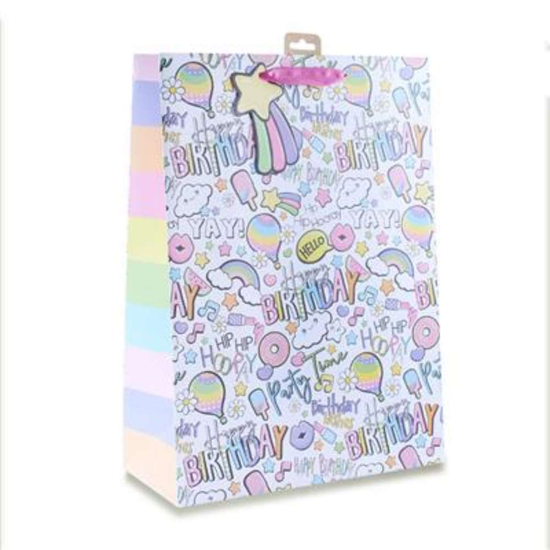 6pk Giftbag Girly Text XL