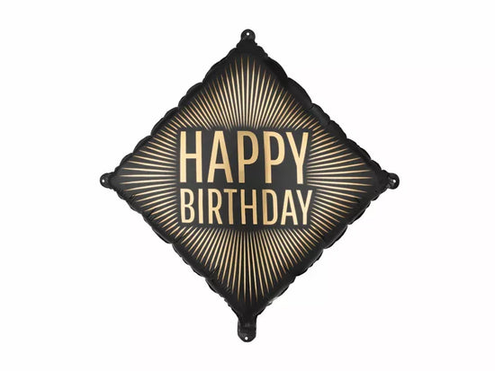 PartyDeco Birthday Black & Gold 18" Foil Balloon