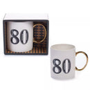 Tiger Feet mug featuring Age 80 Art Deco design, ceramic mug with colorful tiger and vintage style artwork.