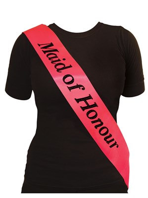Henbrandt Sash Maid Of Honour Hot Pink