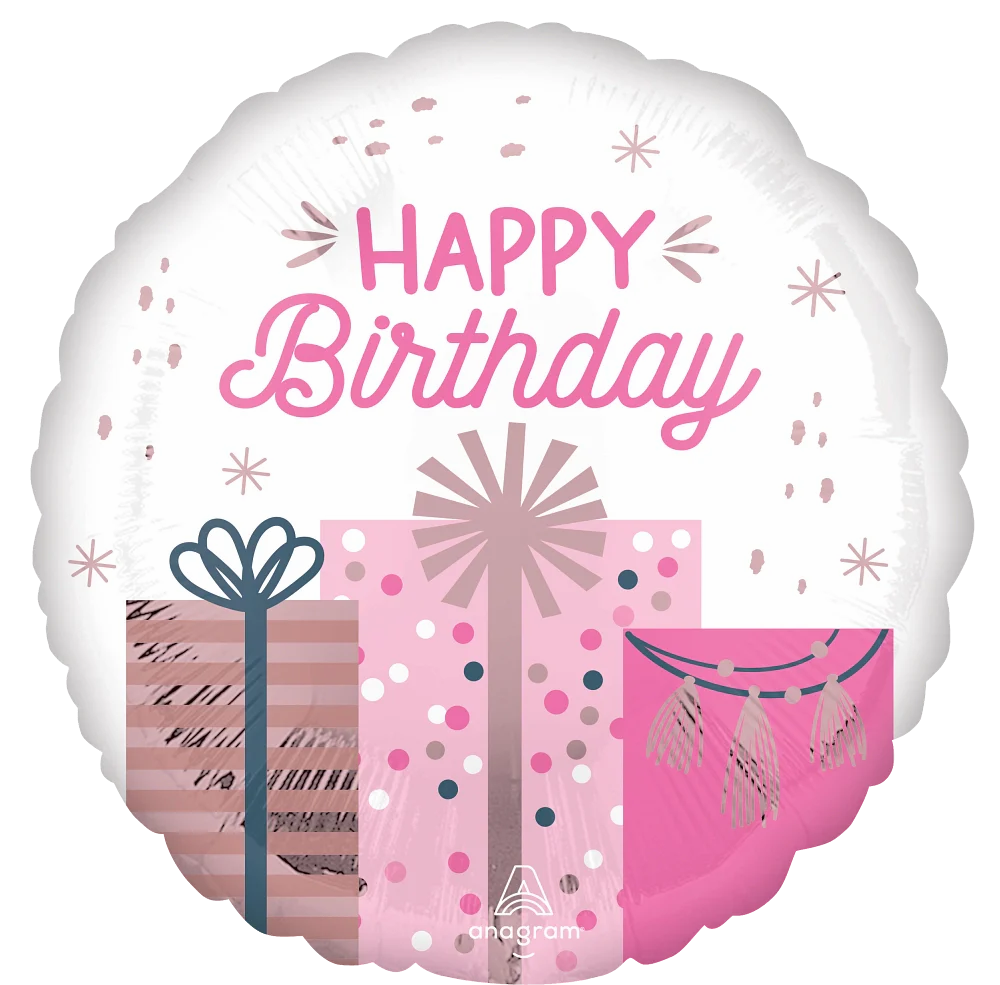 Anagram Pastel Birthday 18" Round Foil Balloon