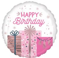 Anagram Pastel Birthday 18" Round Foil Balloon