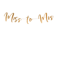 PartyDeco Letter Banner Miss To Mrs Rose Gold 76cm