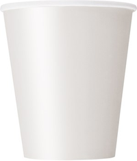 Unique 8 Pack Cups Bright White 9oz