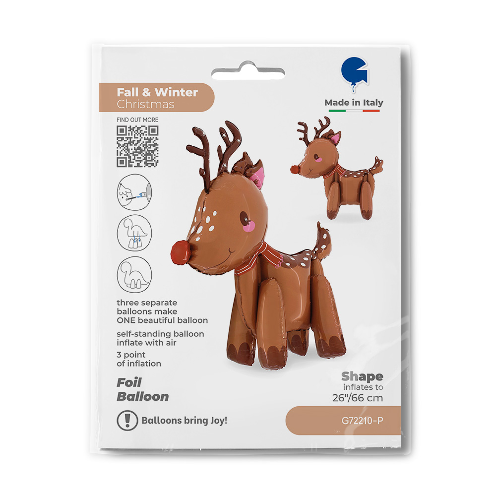 Grabo Foil Balloon Standups Tiny Reindeer 26