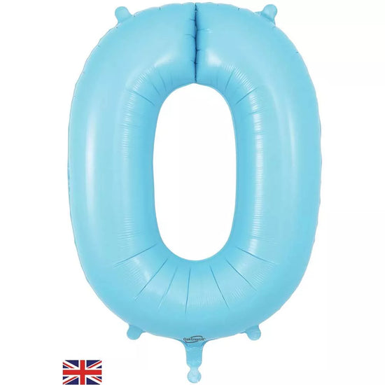 Oaktree Foil Balloon Matte Blue 34" Number 0