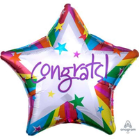 Anagram Foil Balloon 18" Star Rainbow Congrats
