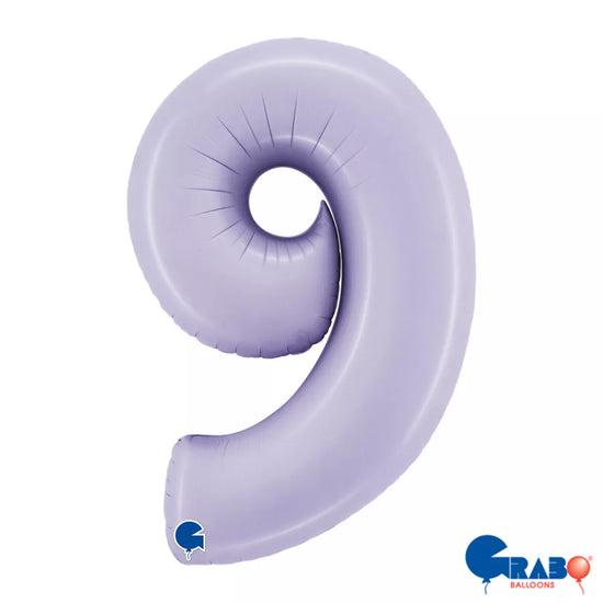 Grabo Foil Balloon Satin Lilac 40" Number 9