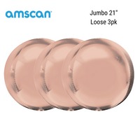 Anagram Rose Gold 21" Jumbo Orbz Foil Balloon 3pk