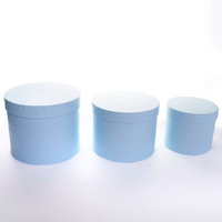 Hat Box Lt Blue 3pc L-6x7.5"/M-5.5x7"/S-4.5x5.5