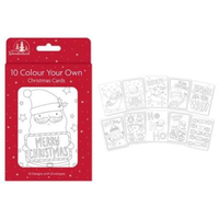 Tallon 10 Pack Colour Your Own Cards Christmas