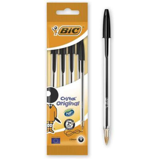 Bic 4 Pack Cristal Ballpoint Pen Black