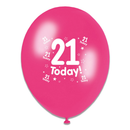 Age 21 Female Latex Balloons 6 x 8pk