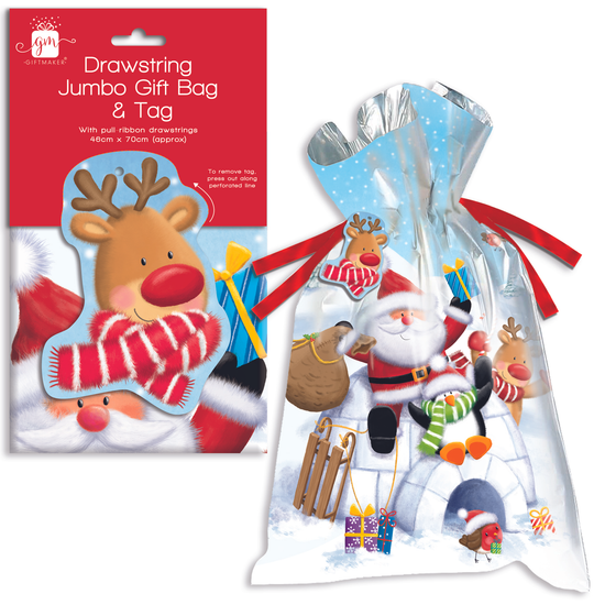 Drawstring Gift Bag Christmas Jumbo 460x700