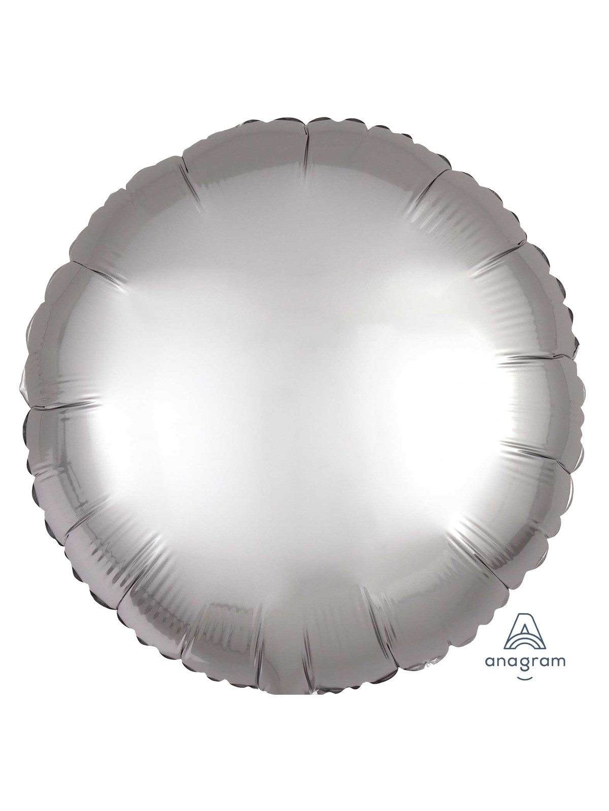 Anagram Foil Balloon Satin Luxe Silver Round 18"