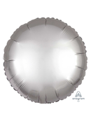 Anagram Foil Balloon Satin Luxe Silver Round 18"
