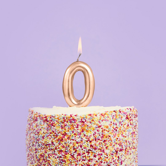 Hootybaloo Party Candle Number 0 Metallic Gold