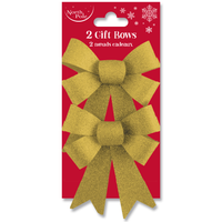 Eurowrap 2 Pack Bow Glitter Gold