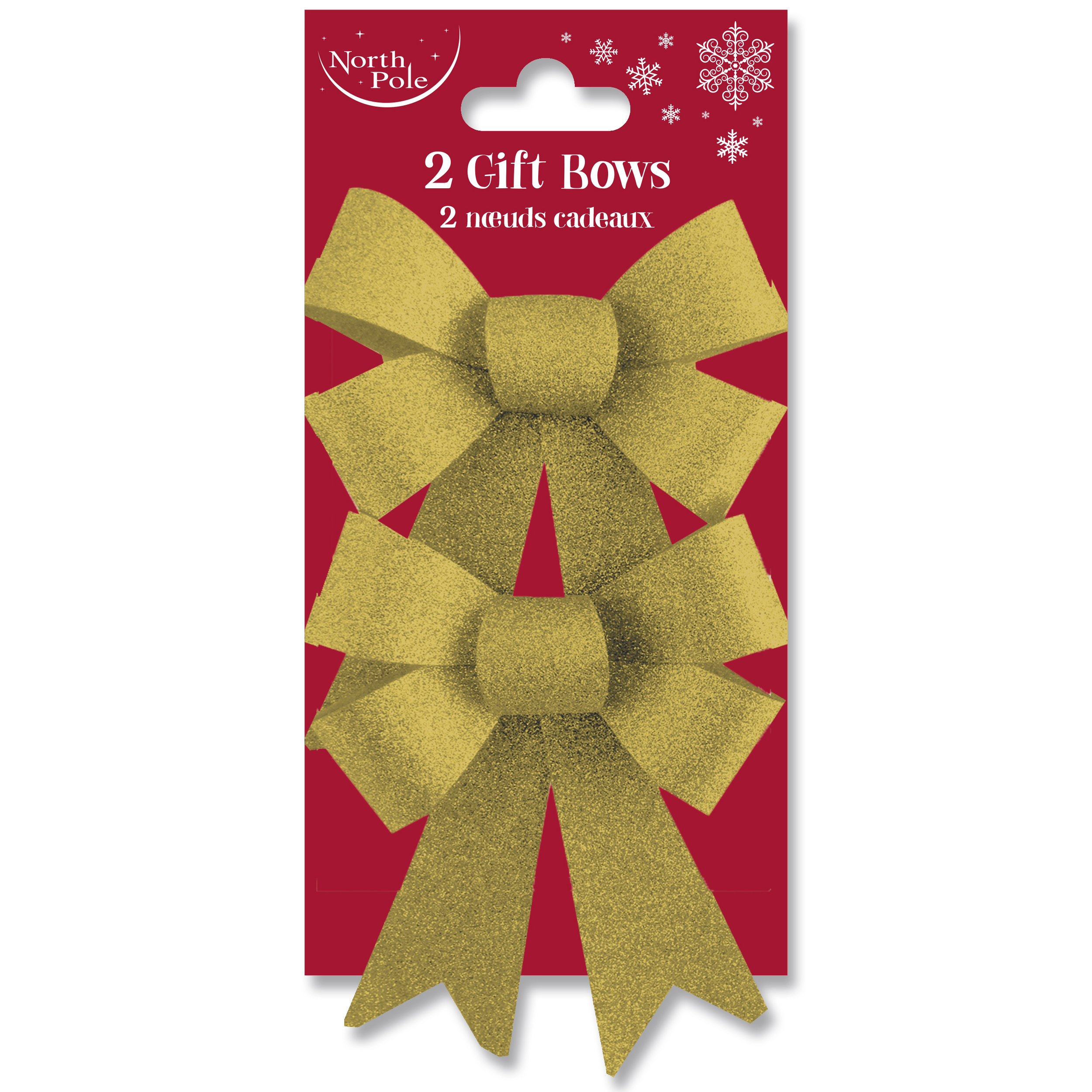 Eurowrap 2 Pack Bow Glitter Gold