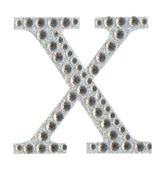 Eleganza Diamante Letter X Sticker 5cm