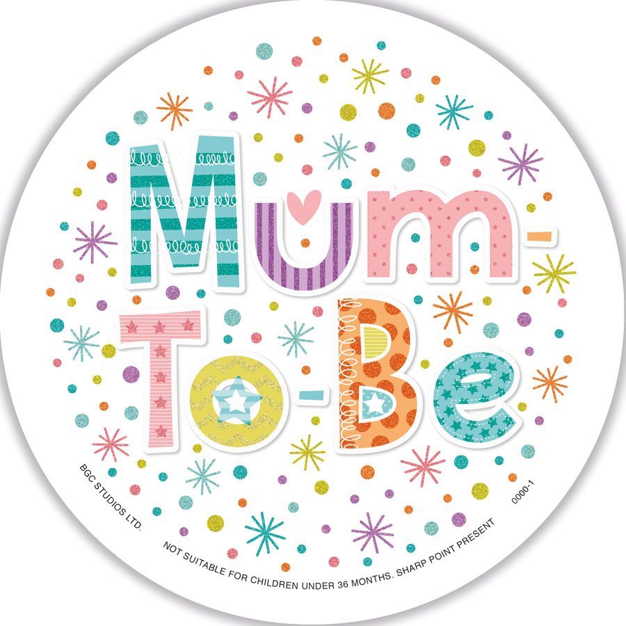 6pk Big Badges Mum-To-Be