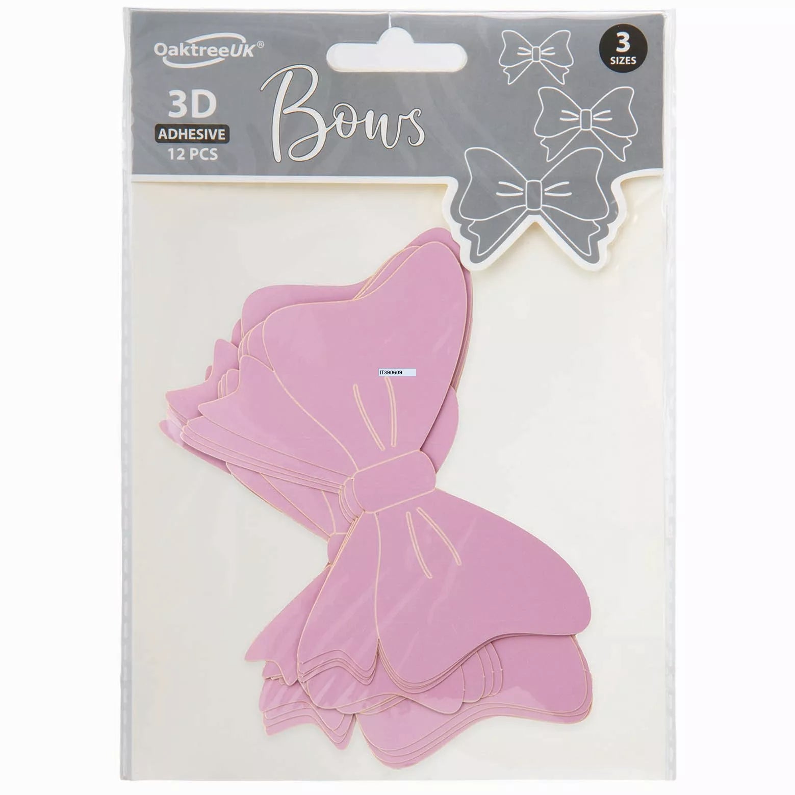 Soft lavender 3D adhesive bows for balloons, Oaktree 12-pack, decorative balloon accessories with a plush, textured appearance.