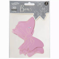 Soft lavender 3D adhesive bows for balloons, Oaktree 12-pack, decorative balloon accessories with a plush, textured appearance.
