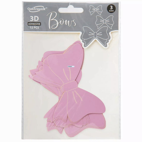 3D Adhesive Bows Soft Lavender 12pk