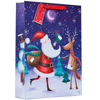Gift Bags Santa & Rudolph Extra Large 6pk