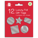IG Design Group 12 Pack Gift Tags Foiled Silver