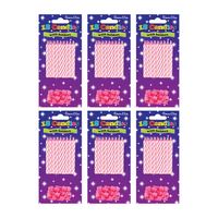 Simon Elvin 6 Pack Party Candle Pink Spiral