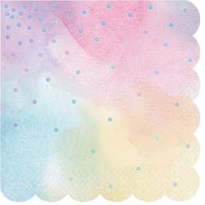 Pastel Iridescent Shaped Lunch Napkins 16pk