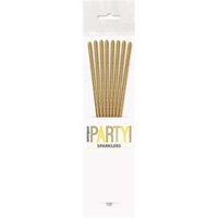Unique Candle Sparkler Gold 7" 8pk