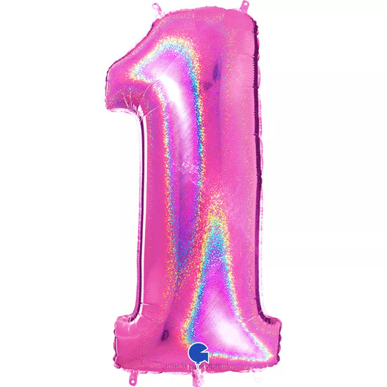 Grabo Foil Holo Glitter Fuchsia 40" Number 1