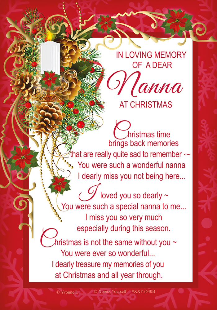 Xpress Yourself Memorial Christmas Nanna 6pk
